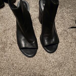 Steve Madden Black Open-Toe Heeled Boots